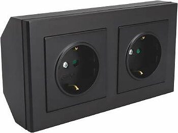Hörnbox Optima Malmbergs, HÖRNBOX OPTIMA MALMBERGS 2XSCHUKO SVART