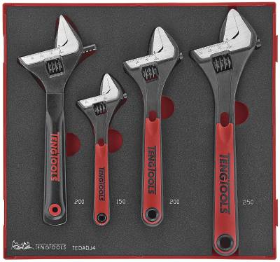4 delars Skiftnyckelsats. Teng Tools TEDADJ4, SKIFTNYCKELSATS EVA 4 DELAR - 2