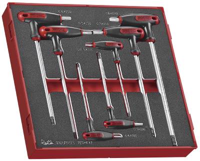 7 delars Sexkantnyckelsats med T-handtag. Teng Tools TEDHEX7, SEXKANTNYCKELSATS EVA 7 DELAR