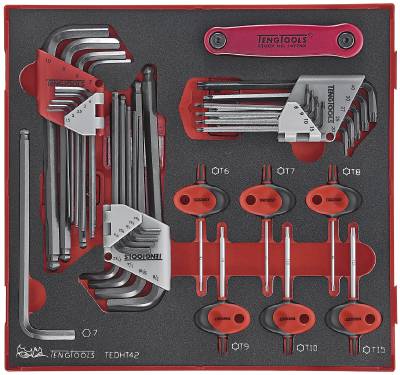 42 delars TX- och sexkantnyckelsats. Teng Tools TEDHT42, TX/SEXKANTNYCKELSATS EVA 42DEL - 2