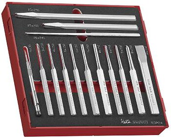 14 delars Drivdorn/huggmejselsats. Teng Tools TEDPC14, DORN & MEJSELSATS EVA 14 DELAR