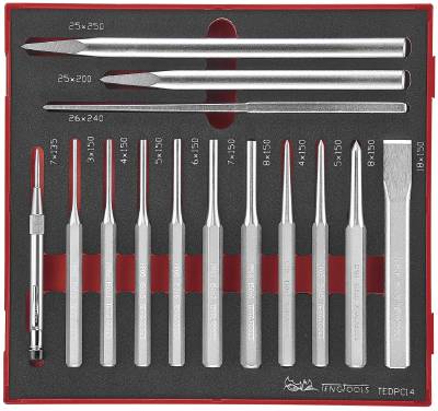 14 delars Drivdorn/huggmejselsats. Teng Tools TEDPC14, DORN & MEJSELSATS EVA 14 DELAR - 2