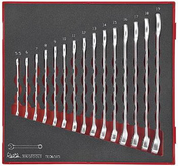 15 delars U-ringnyckelsats. Teng Tools TED6515, U-RINGNYCKELSATS 5.5-19MM TED6515 EVA 15 DELAR