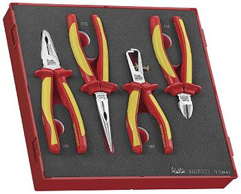 4 delars Tångsats för 1000 V. Teng Tools TEDV440, TÅNGSATS 1000V EVA 4 DELAR
