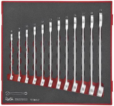 12 delars U-ringnyckelsats. Teng Tools TED8012, U-RINGNYCKELSATS 8-19MM TED8012 EVA ANTIGLID 12 DELAR - 2