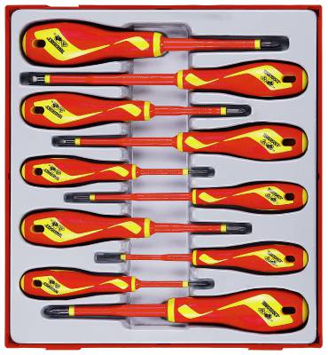 10 delars Skruvmejselsats för 1000 V Teng Tools TTDV910N, SKRUVMEJSELSATS 1000V TTDV910N