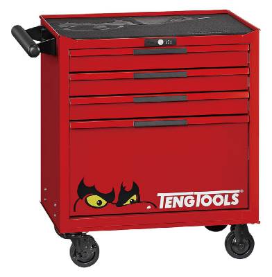 Verktygsvagn TengTools TSW26R4L/TSW26B9, VERKTYGSVAGN 6 LÅDOR TENG TOOLS RÖD LÅG 26 TUM