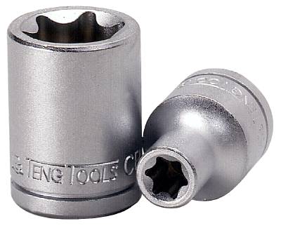 TX-hylsa. Med 1/2" fyrkantsfäste. Teng Tools M120710-C / M120724-C, HYLSA 1/2 TX-E E16