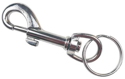 Karbinhake med nyckelring MILLERS, KARBINHAKE/NYCKELRING MILLERS NICKEL 60MM