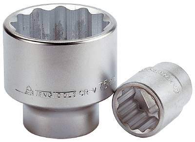 Hylsa. Med 1" fyrkantsfäste. Teng Tools M110536 / M110580, HYLSA 1 41MM 12-KANT