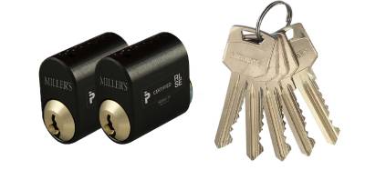 Cylinder 71237 2st lika låsning MILLERS, CYLINDER 71237 MILLERS OVAL 2LL 5NY SVART