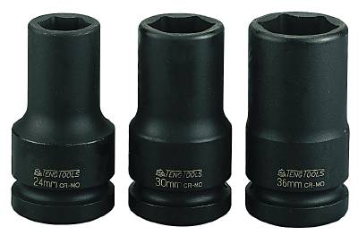 Krafthylsa. Med 1" fyrkantsfäste. Teng Tools 910624 / 910636, KRAFTHYLSA LÅNG 1 24MM
