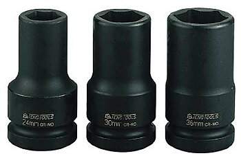 Krafthylsa. Med 1" fyrkantsfäste. Teng Tools 910624 / 910636, KRAFTHYLSA LÅNG 1 33MM