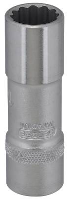 Hylsa. Med 1/2" fyrkantsfäste. Gedore D 19 L, HYLSA D19L-18