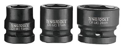 Krafthylsa. Med 1/2" fyrkantsfäste. Teng Tools 920710-C / 920724-C, KRAFTHYLSA KORT 1/2 21MM