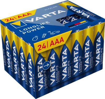 Alkaliska batterier Longlife Power, BATTERI VARTA LONGLIFE POWER LR03 AAA 24-PACK