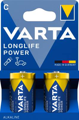 Alkaliska batterier Longlife Power, BATTERI VARTA LONGLIFE POWER LR14 C 2-PACK