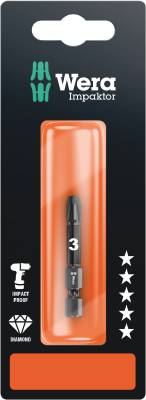 Bits för Pozidriv kryss-spår Wera Impaktor 855/4 IMP DC, BITS 855/4 IMP DC PZ3 SB 50MM - 2