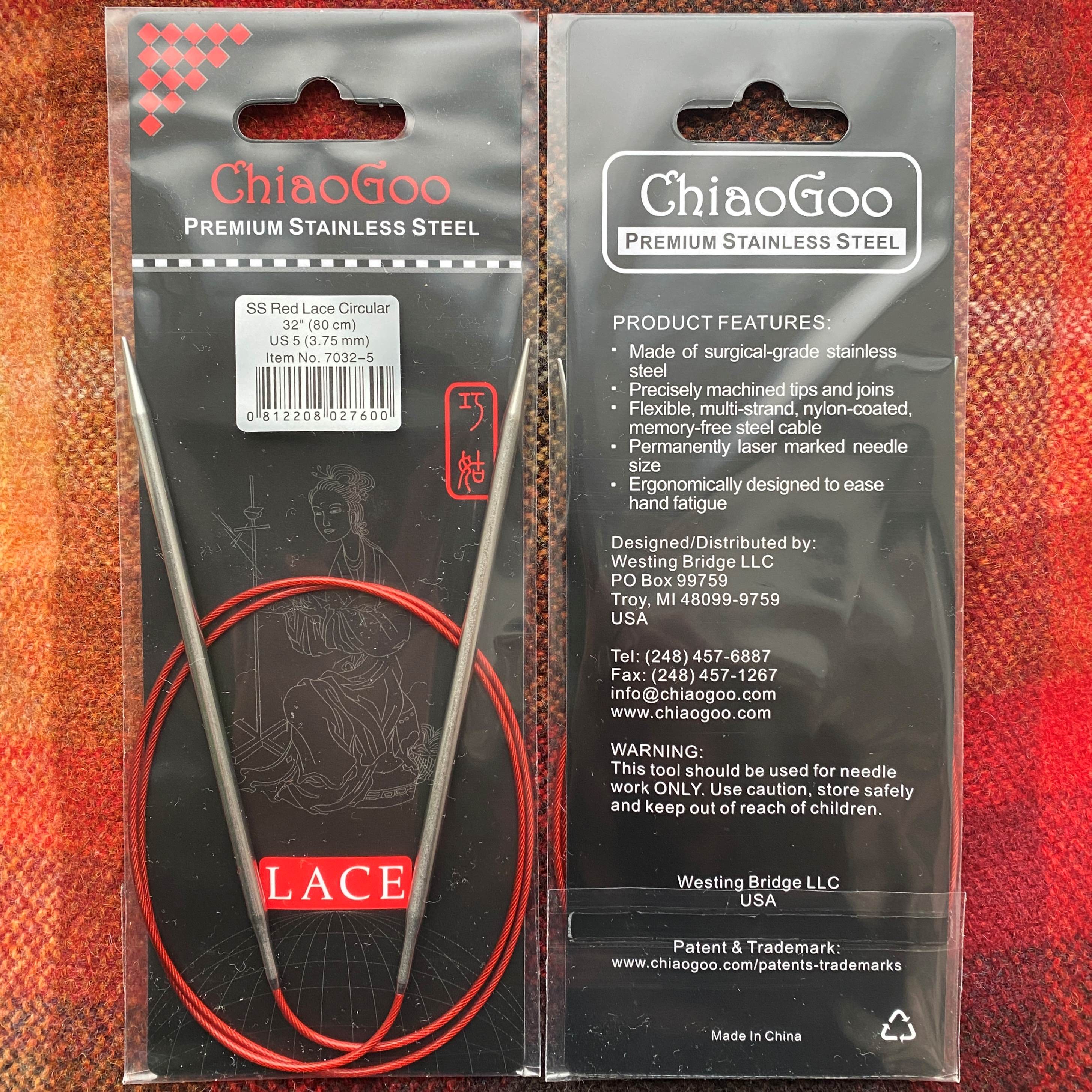 ChiaoGoo Red Lace rundsticka stål 3,75 mm, 80 cm