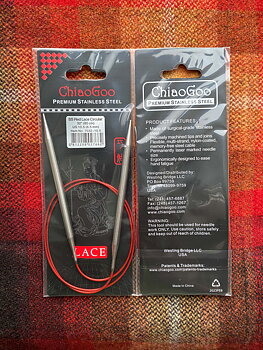 ChiaoGoo Red Lace rundsticka stål 6,5 mm, 80 cm