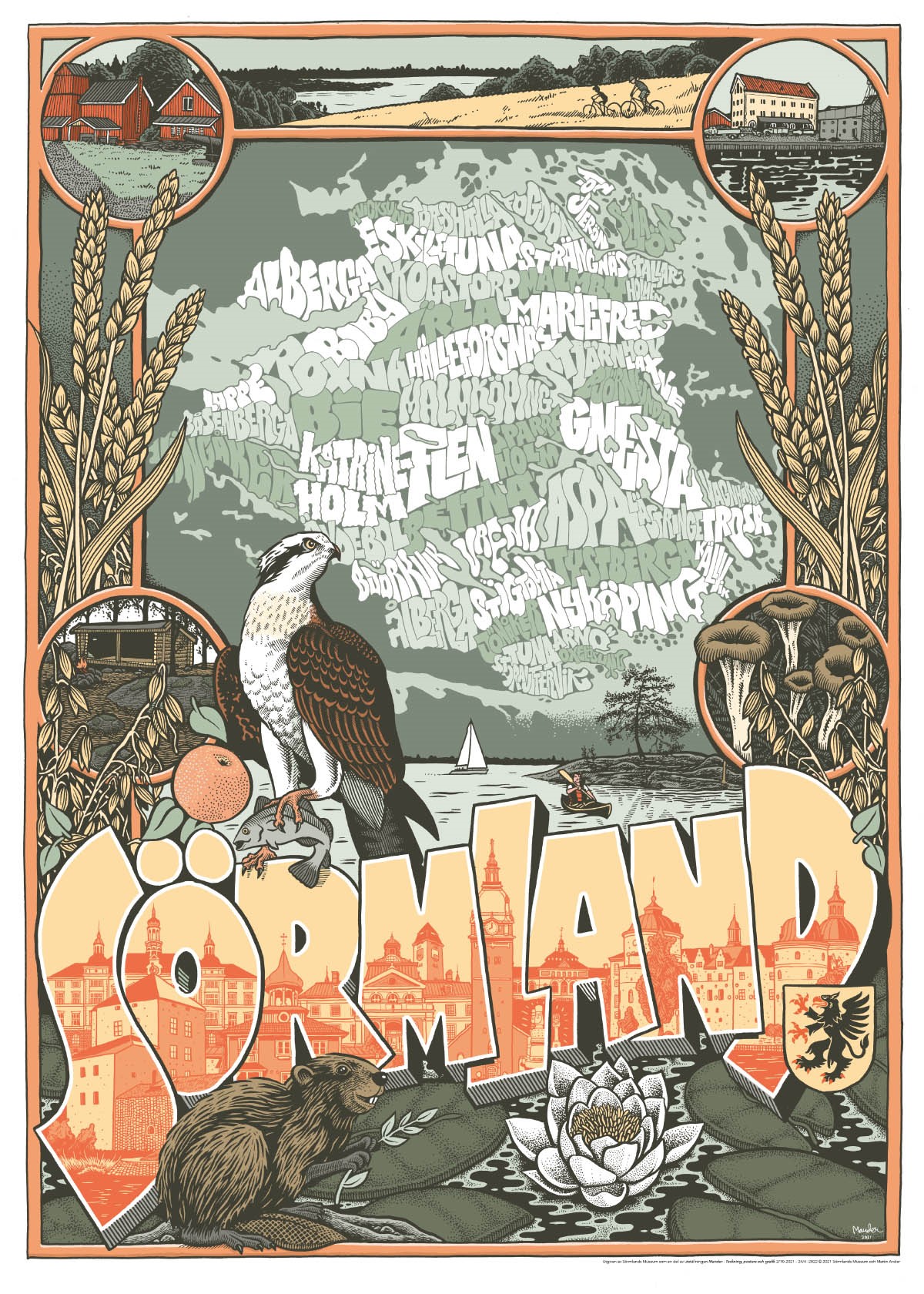 Poster - Sörmlandskartan av Martin Ander