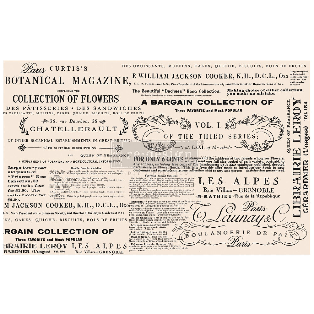 Tissue Paper Floral Text 