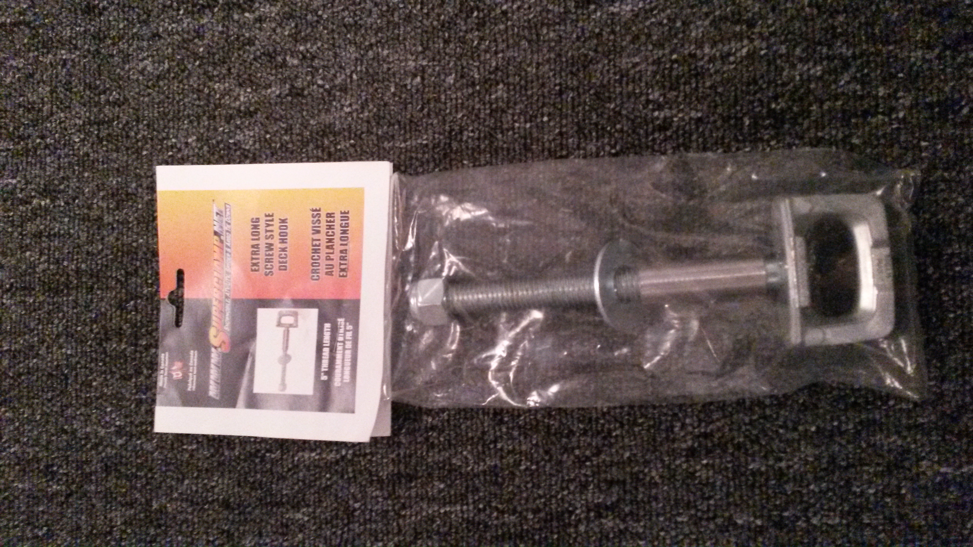Screw-style Deck Hook extra lång