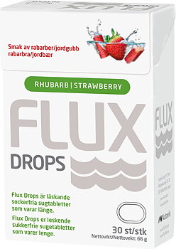 Actavis Flux Dry Mouth Drops rabarbra jordbær