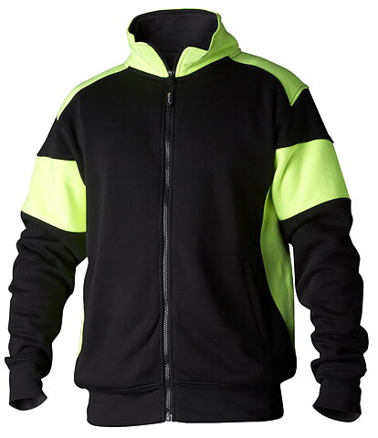 Sweatshirt med hel zip svart/gul