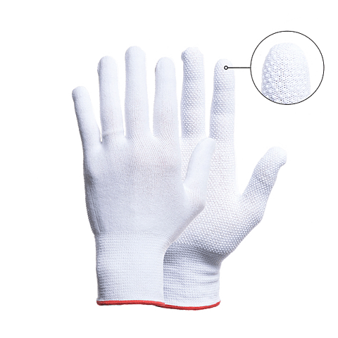 Vit handske med dots