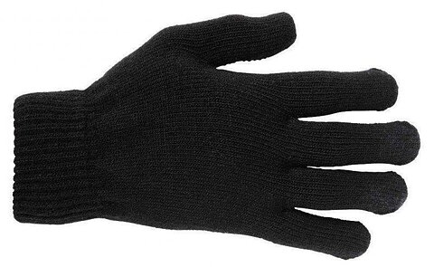Stickad vante med dots i innerhand. One size.