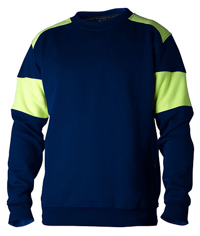 Sweatshirt förhöjd synbarhet marini/gul
