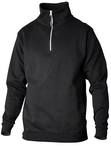 Sweatshirt halvzip, Svart 