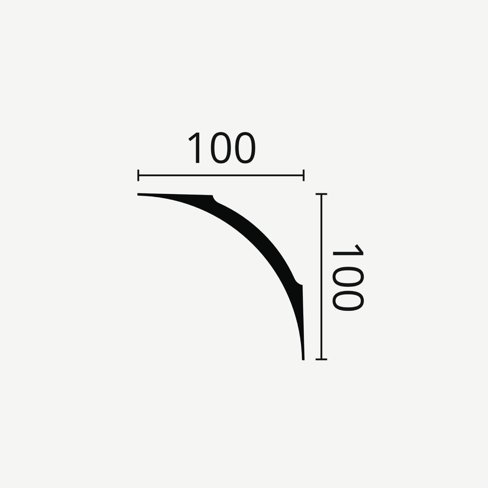 TAKLIST NOMASTYL NE 4 HÅLKÄRLSLIST, 100x100mm - 2