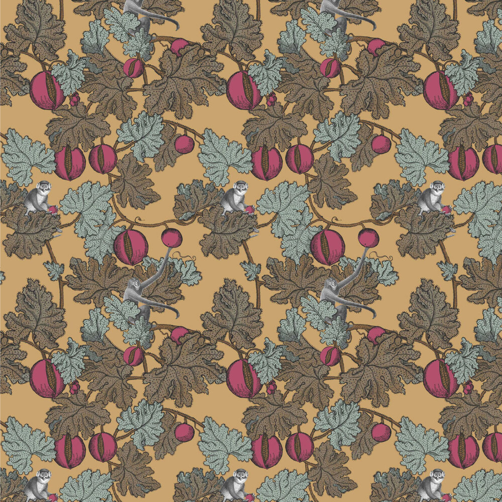 TAPET FRUTTO PROIBITO, Print room Blue & Magenta