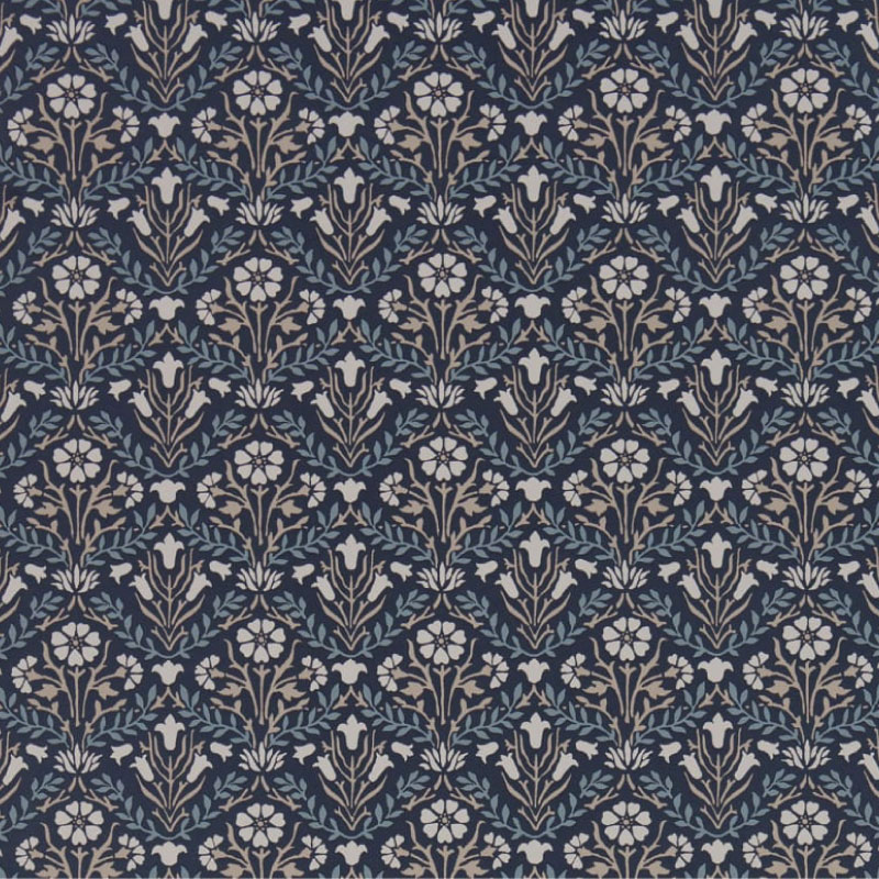 TAPET MORRIS BELLFLOWERS, Indigo/Linen