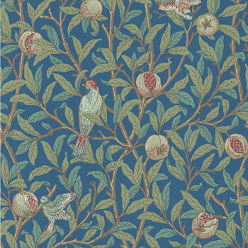 TAPET BIRD & POMEGRANATE, Blue Sage