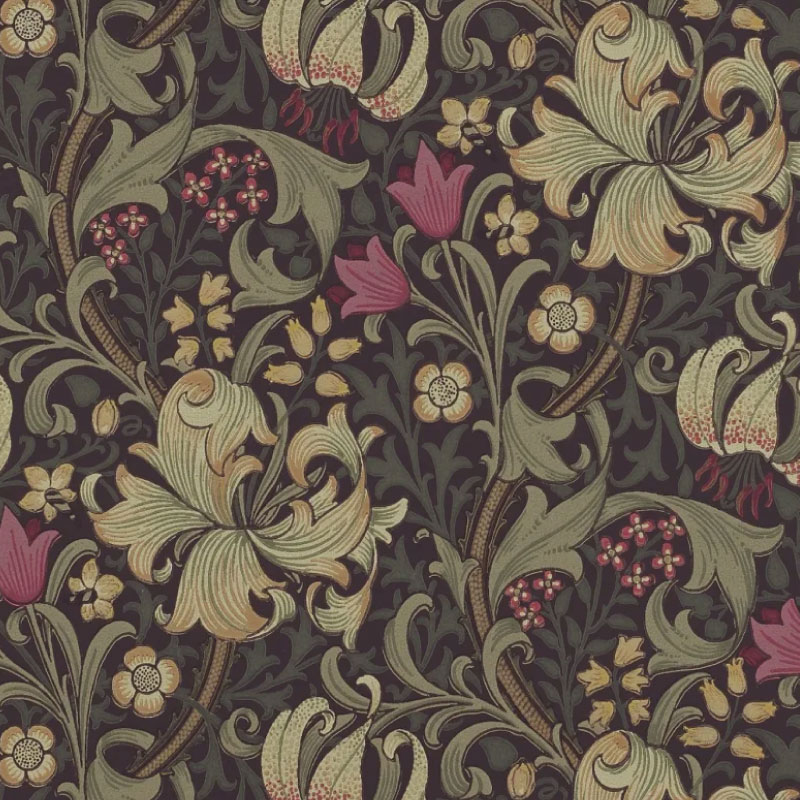 TAPET GOLDEN LILY, Charcoal/Olive