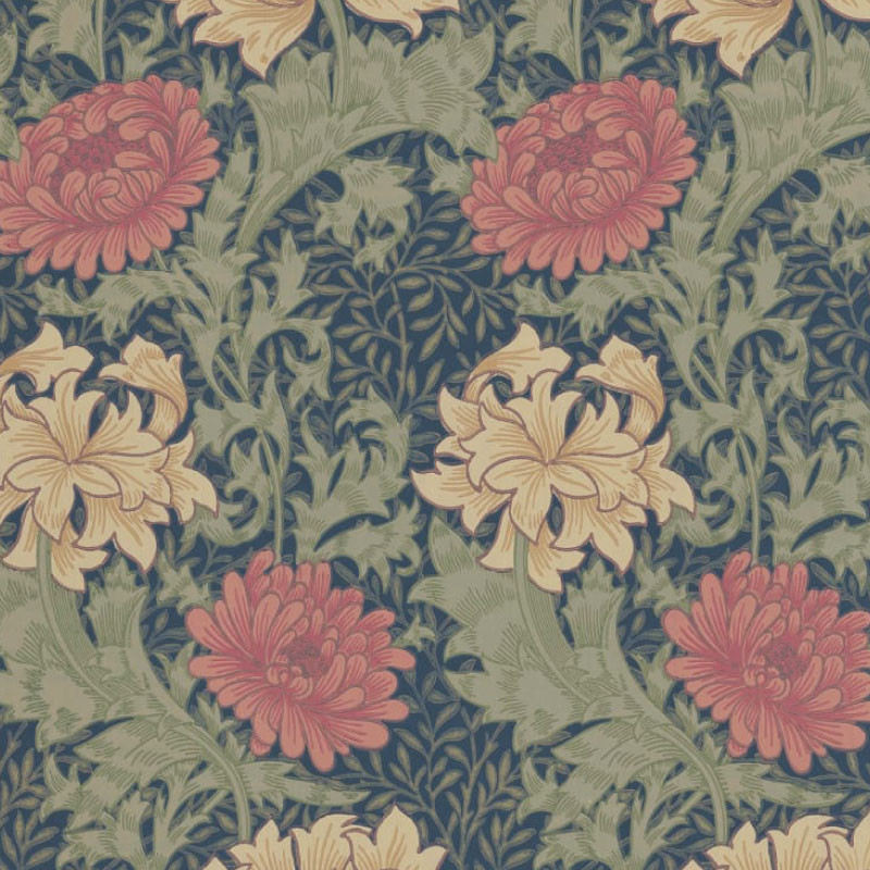 TAPET CHRYSANTHEMUM, Indigo
