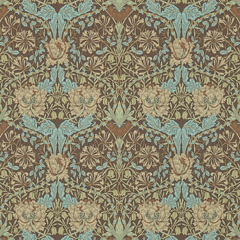 TAPET HONEYSUCKLE & TULIP, Taupe/Aqua