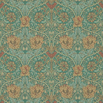 TAPET HONEYSUCKLE & TULIP, Emerald/Russet