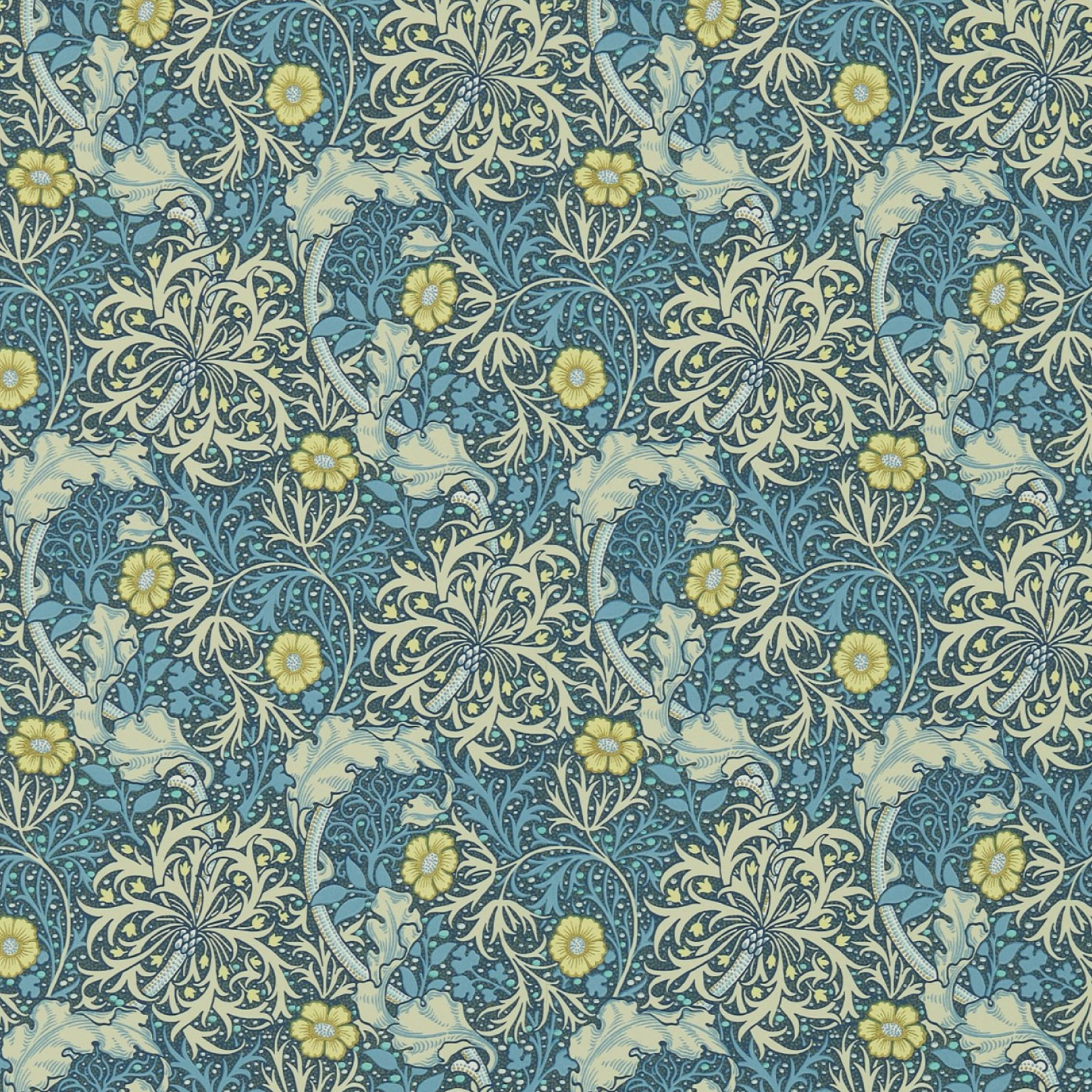 TAPET MORRIS SEAWEED, Ink/Woad
