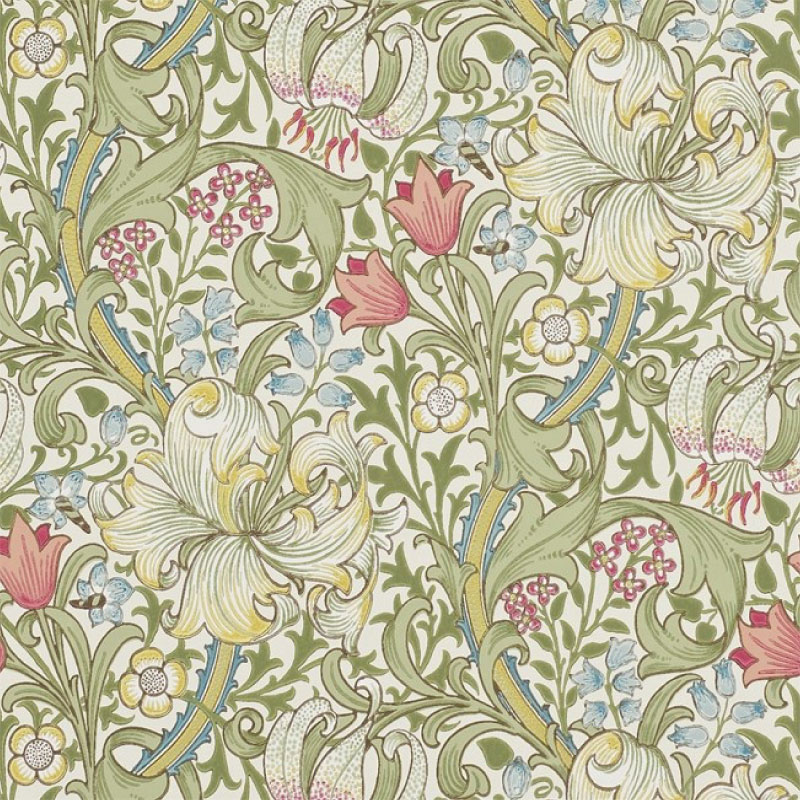 TAPET GOLDEN LILY, Green/Red