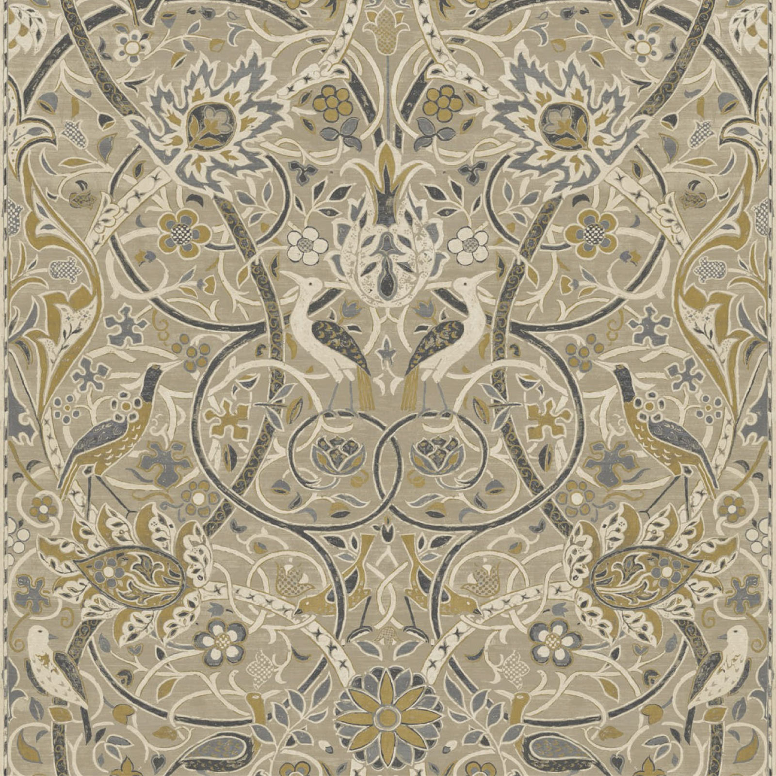 TAPET BULLERSWOOD, Stone/Mustard