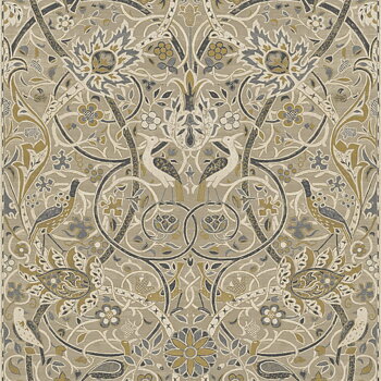 TAPET BULLERSWOOD, Stone/Mustard