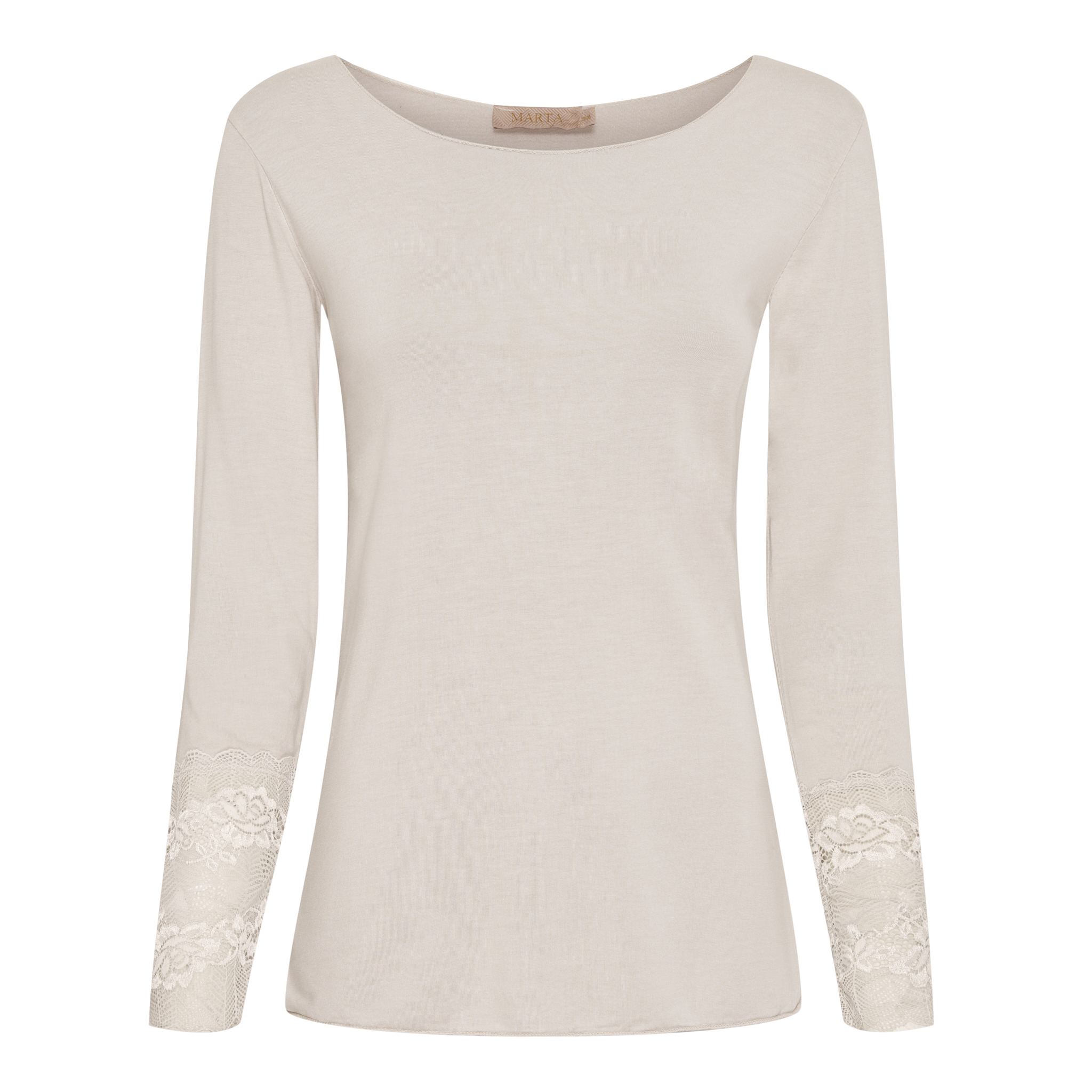 Marta T-shirt Long Spets Beige - 4