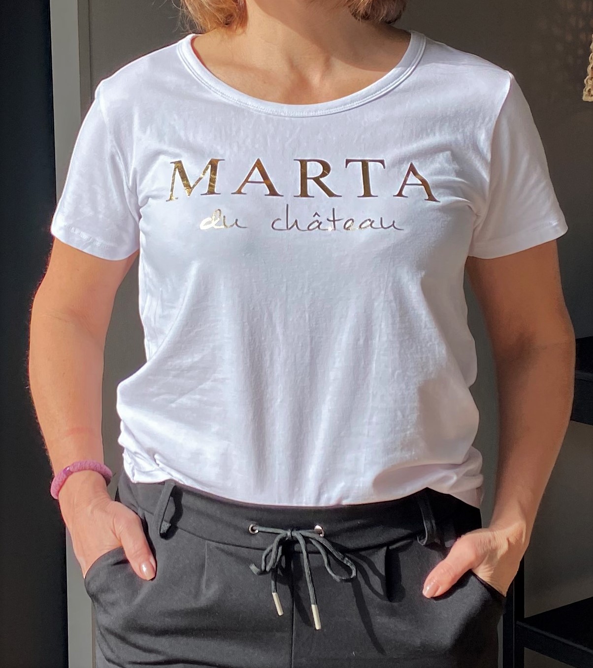 Marta T-shirt logo vit