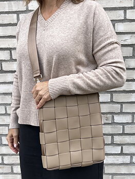 Ceannis Väska Braided Strap Shoulder Bag Taupe
