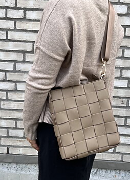 Ceannis Väska Braided Strap Shoulder Bag Taupe