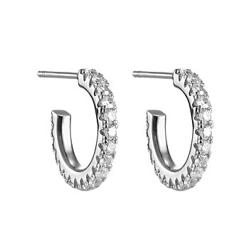 By Jolima Celine crystal hoop silver liten